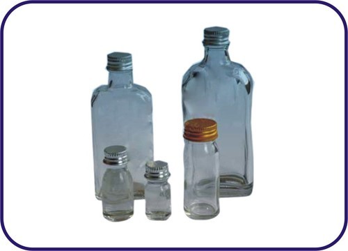 Media Bottles - Glass Material Transparent Color 20-200 Grams | Complete with Aluminium Cap and Rubber Washer Ideal for Laboratory Use