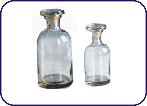 Glass Reagent Bottle With Dust Proof Flat Stopper Narrow Mouth