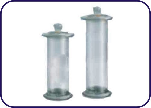 Glass Specimen Jar Round With Knobbed Stoppers With Flange