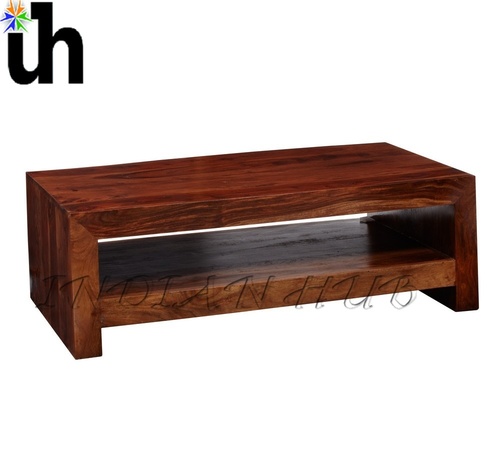 Coffee Table - Solid Hardwood, 110x60x36cm, Honey Stain | Handcrafted, Eco-friendly, Sleek Design, Nickel Handles