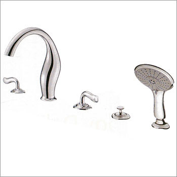 Two Handle Bathtub Faucet With Diverter & Hand Shower Swivel Spout