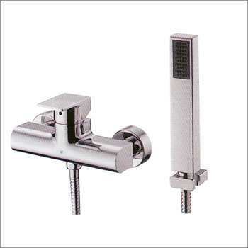 Shower Mixer - Chrome 15x10x5cm, 150cm Hose, Handheld Shower, Wall Bracket, Water Saving, Precise Control