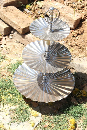 Silver Aluminium Cake Stand