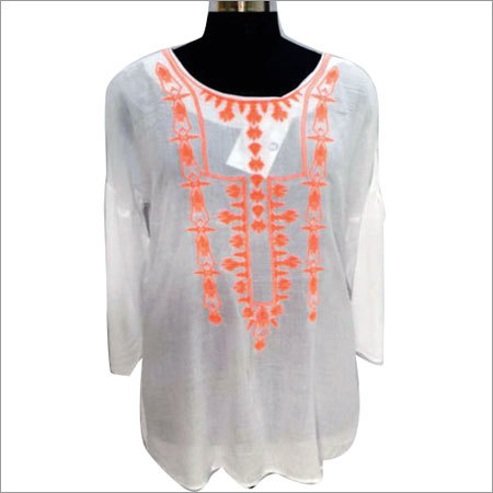 Ladies Full Sleeve White Top