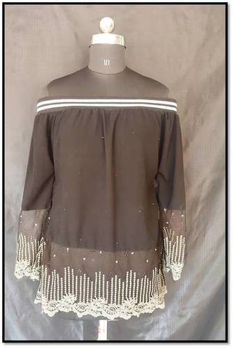 Ladies Full Sleeve Off Shoulder Top