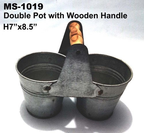 Double Pot with Wooden Handle