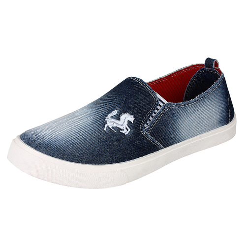 Sporter Men/Boys Blue-620 Loafer & Moccasins Shoe - Fabric, Size 6 to 10, Blue Color | Canvas Upper, PVC Insole, Cotton Lining, Medium Heel, Closed Toe Style