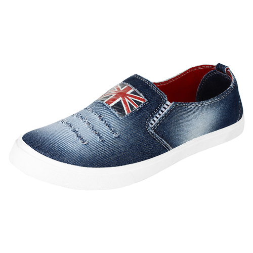 Sporter Men/Boys Blue-621 Loafer & Moccasins Shoe - Canvas Material, Size 6 to 10, Medium Heel, PVC Insole & Outsole | Round Closed Toe, Cotton Lining, Multi-Season Use