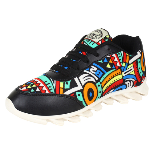 Sporter Blade Sole Sport Shoe - Canvas Upper, PVC Insole, Multi Color | Lace-Up Closure, Closed Toe Style, All-Season Wear, Sizes 6-10