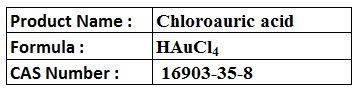 Chloroauric Acid - Orange Crystals, HAuClâ Formula | Gold Purification, Electrolysis Precursor, High Purity