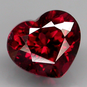 Red garnet heart shaped