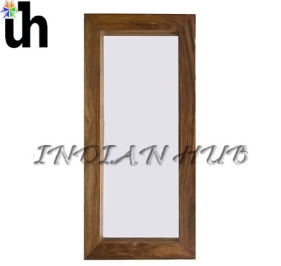 Cube Mirror - Solid Hardwood 90x2x60cm, Honey Stain, Eco-Friendly, Sleek Contemporary Design