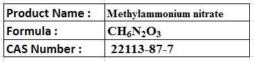 Methylammonium Nitrate - Chemical Formula CH6N2O3 Melting Point 147-150 Â°C | High Purity Salt Form Water Soluble Research Applications
