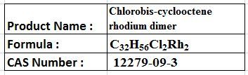 Chlorobis-Cyclooctene Rhodium Dimer - Red-Brown Solid C32H56Cl2Rh2 | Catalyst Precursor Air Sensitive 98% Purity Sealed Ampoules