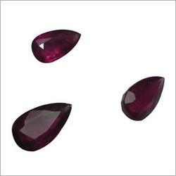 Badam shaped ruby faceted