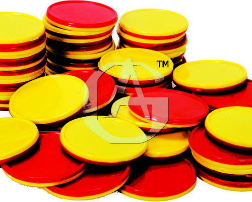 Magnetic Counters - Plastic 48mm Diameter, Two Colors, 48 Pieces | Tactile Visual Math Learning, Integer Concepts, Classroom Use