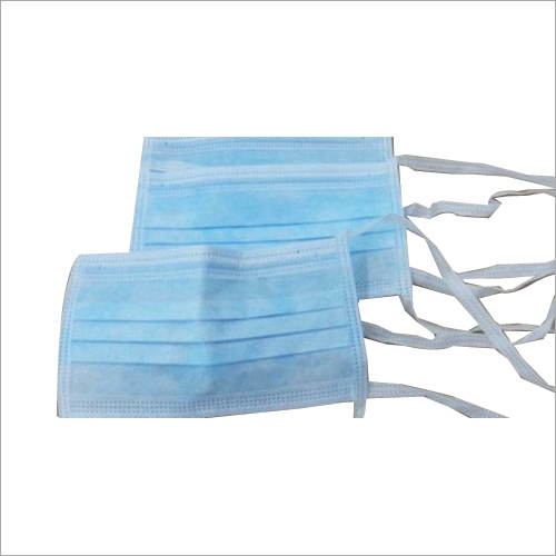 Safety Mask - Non-Woven Fabric 175x95 mm Light Blue, 3-Ply, Ear Loop, Air Permeability, Skin Friendly, Antistatic