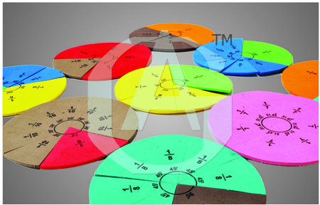 Non Magnetic Fraction Disk - Plastic, 50-100mm Diameter, Multicolored | Non-Magnetic, Fraction Display, Educational Tool