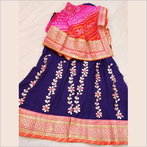 Blue Modern Indian Bridal Outfit: Women's Gota Patti Lehenga Choli – B Anu  Designs