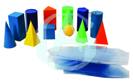 Polyhydron And There Net - Plastic, 12-Piece Multicolor Set | 3D Shapes, Nets Included, Geometry Learning Tool