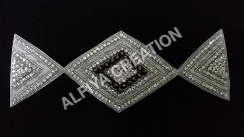 Kite style beaded stone work patch