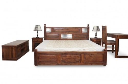 wooden bed