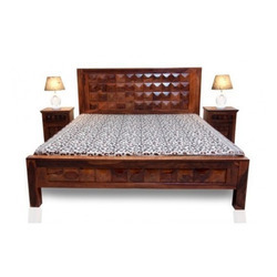 designer wooden bed