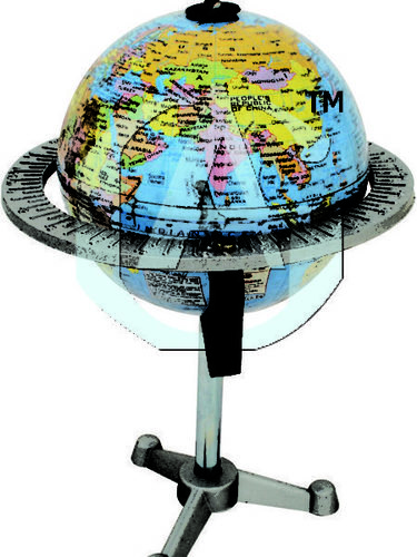 Student Time Indicator - Plastic Metal Globe 15cm Diameter Blue Tripod Base | Time Comparison GMT Reference Educational Tool