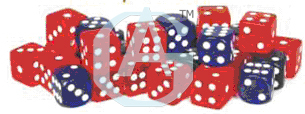 Transparent Dice - Acrylic 18mm, Red and Blue, 4 Pieces | Transparent, Durable, Accurate Game Aid