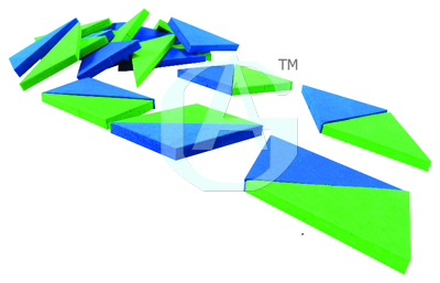 Triangle Kit - Plastic, Variable Size, Blue/Green | Hands-On Learning, 5 Sets Congruent Triangles, Group Activity