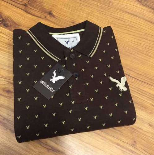 Cotton Polo T-Shirt - Cotton Material, Available in Sizes S, M, L, XL, Printed Pattern, Short Sleeves for Effortless Style and Comfort
