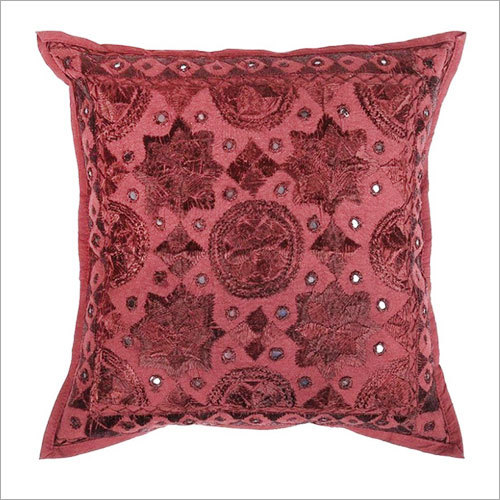 Brown Dark Maroon Red Mirror Embroidered Decorative Sofa Bohemian Pillow Cushion Throw Cover