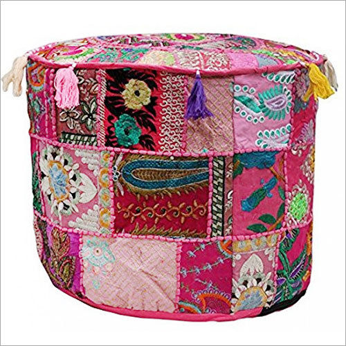 Multicolor Moroccan Stool Pouf Ottoman