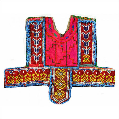 Indian Vintage Thread Beads Embroidery Neck Yoke Ethnic Patch