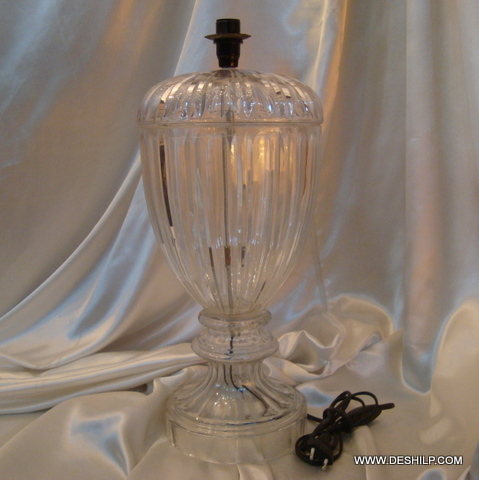 LustraGlow Transparent Glass Table Lamp