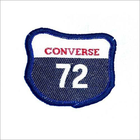 T-Shirt Front Label Designing - Fabric, Small Size, Blue Color | Durable Material, Unique Design, Easy to Apply, Customizable Patch