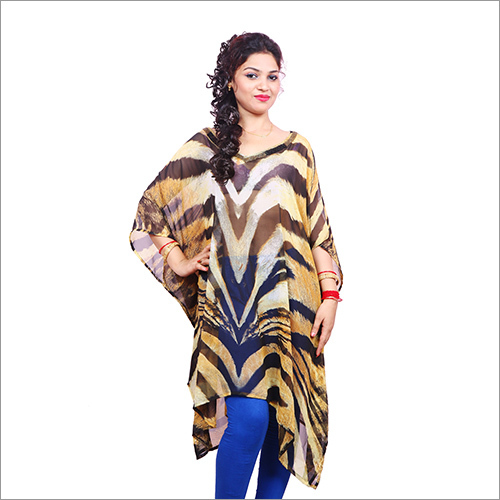 Animal Print Chiffon Kaftan Decoration Material: Paint