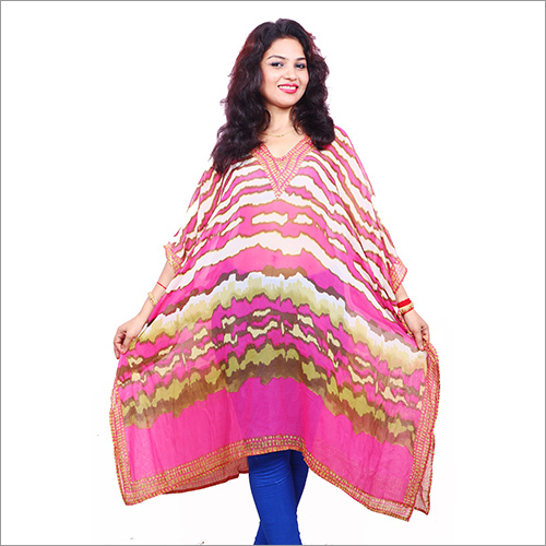 Ladies Fancy Chiffon Kaftan Decoration Material: Paint