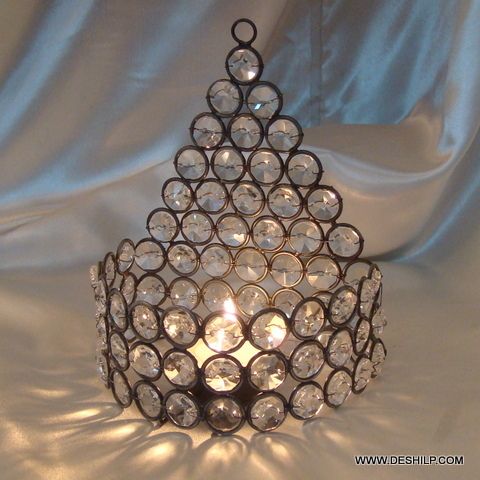 clear glass candle holder