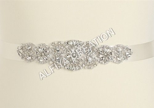 Waist belt crystal stone applique