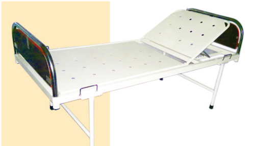 Ward Bed - Mild Steel Manual Operation for Hospitals | Ratchet Deluxe Backrest 30-70 Kg Weight Capacity