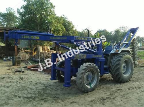 Pit Digging Machine - Stainless Steel, Electric Start Gear Drive | Diesel Power, Wheel Tractor for Commercial Pole Erection and Pit Operations