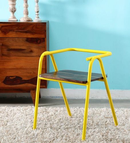 Industrial outdoor chair with wood top