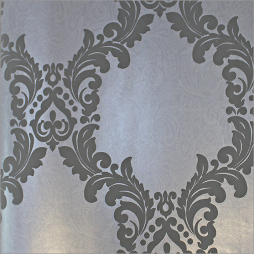 Wallpaper - Vinyl, 10m x 0.53m, Gray | Elegant Damask Pattern, Durable, Washable, Easy Installation