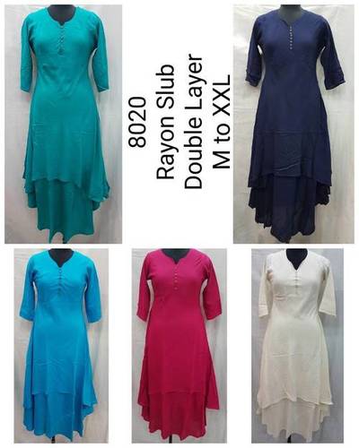 Plain Rayon Kurti