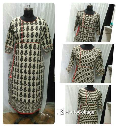 Rayon Kurti - Size: S, M, L, XL, XXL | Smooth Texture, Easy to Wash, Seamless Stitching