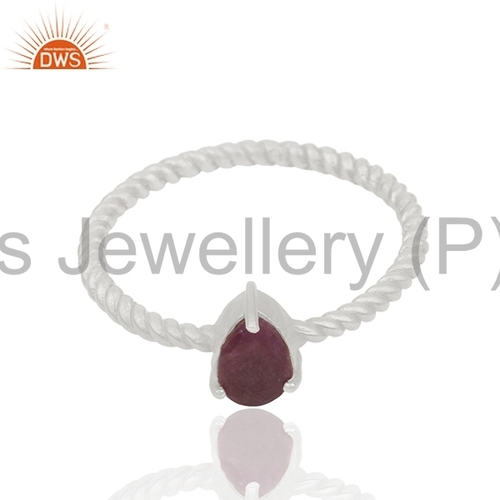 Handmade Sterling Silver Ruby Gemstone Ring