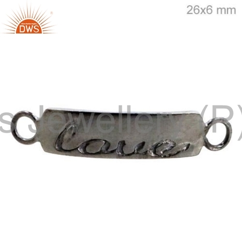 LOVE Font Plain Silver Connector Jewelry