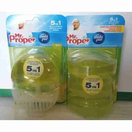 Mr Proper Air Freshner - 50ml Yellow Gel | Fresh Scent, Toilet Cleaning, Easy Use, Long Lasting, 5-in-1 Action