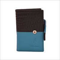 Leather Key Case - Genuine Leather, W=6.5cm, H=9.5cm, T=1.5cm | Sea Blue & Black, 4 Stainless Steel Key Holders, Magnet Lock